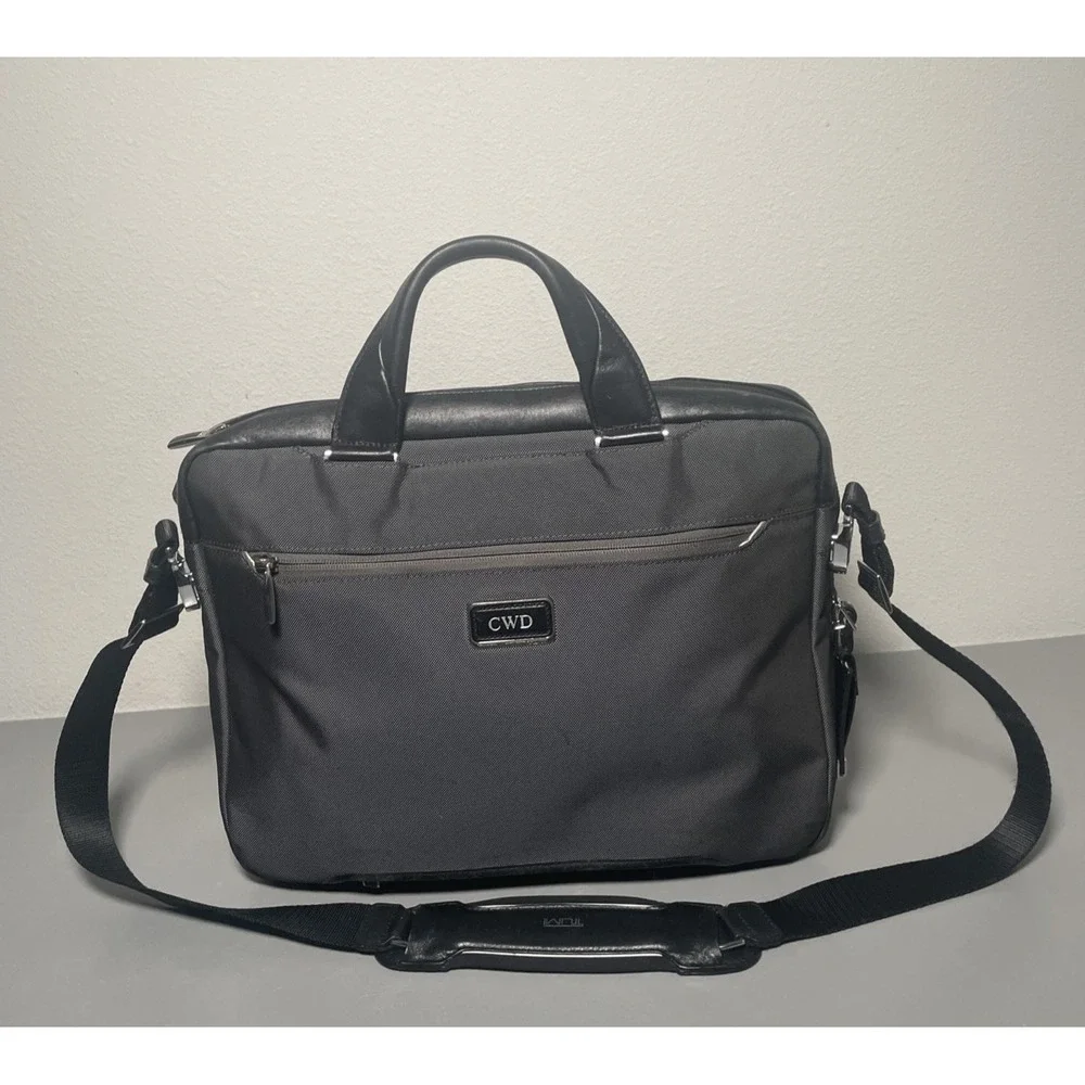 TUMI Alpha 3 Compact Briefcase Laptop Messenger Bag